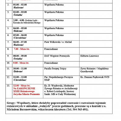 XXIII Różańcowe Jerycho miasta Poznania grafika